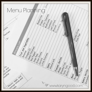 Menu Planning Karyn Good